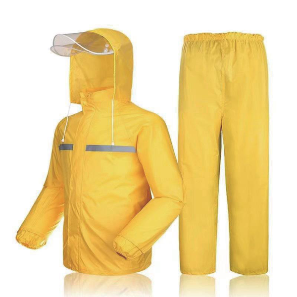 Setelan Jas Hujan PVC Tahan Air Untuk Dewasa Setelan Jas Hujan PVC Tahan Air Untuk Dewasa