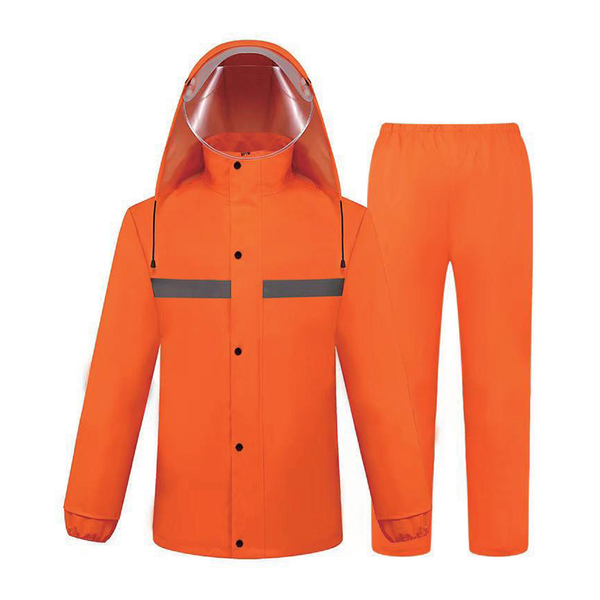 Setelan Jas Hujan PVC Tahan Air Untuk Dewasa Setelan Jas Hujan PVC Tahan Air Untuk Dewasa