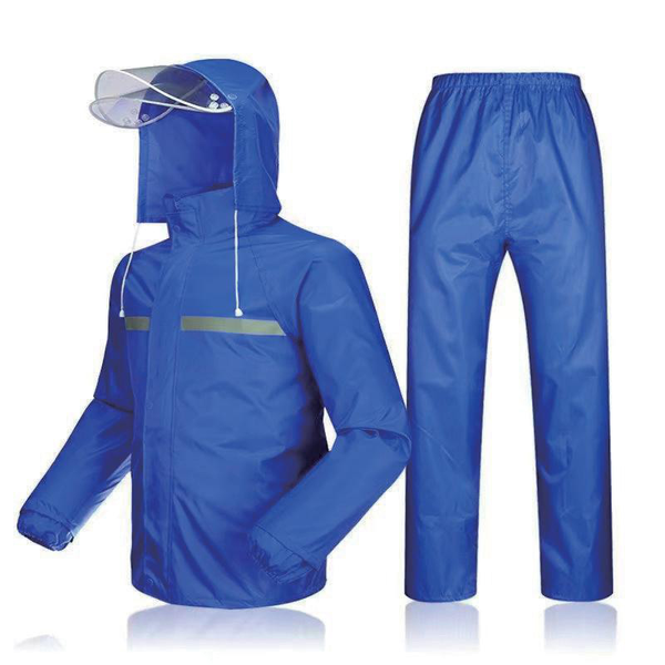 Setelan Jas Hujan PVC Tahan Air Untuk Dewasa Setelan Jas Hujan PVC Tahan Air Untuk Dewasa